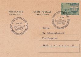 Tag der Aerophilatelie 1968 (Bellinzona),  FL-Antwortkarte