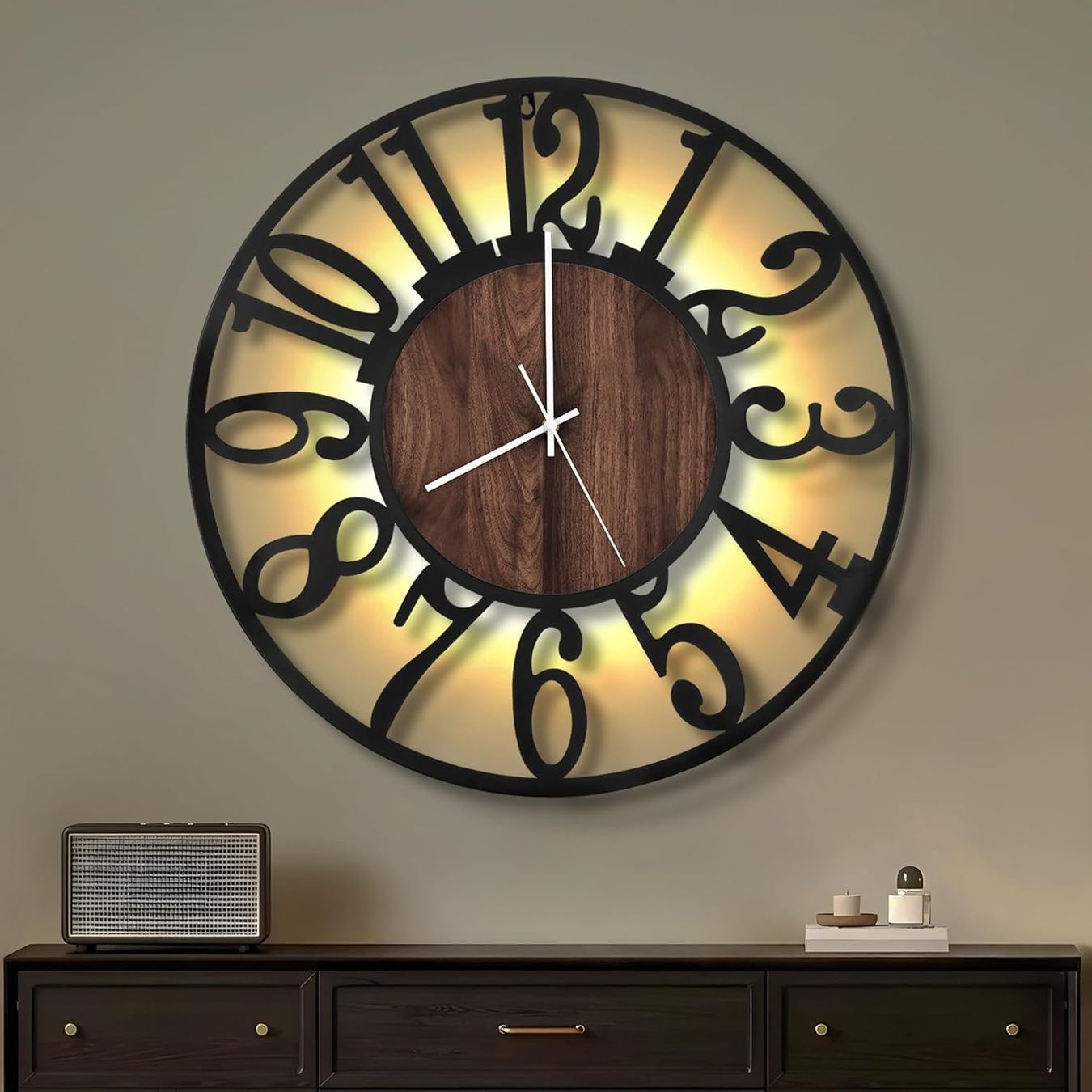 Orologi da terra & Orologi da parete: LED Wanduhr 50cm leise – Nuovo e nell'imballaggio originale da Hundwil venduto da pak_7zvn