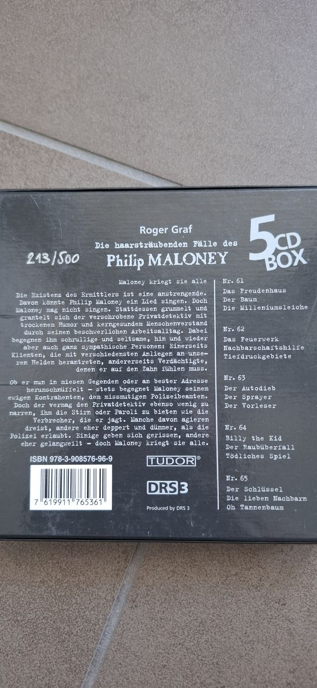 Audiolibri: Roger Graf Philip Maloney Special Edition 5CD Box – Usato da Mellingen venduto da lathei 1