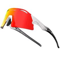 Fahrrad Sport Brille UV 400 weiss/rot