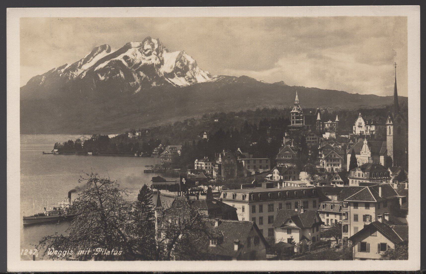 Cartoline postali: Weggis  mit  Pilatus – Usato da Aarau venduto da kufi44