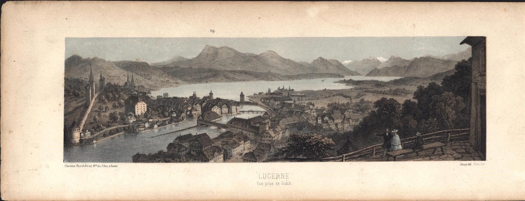 Incisioni: Luzern Panorama Tonlithographie – Usato da Rafz venduto da Helvet32