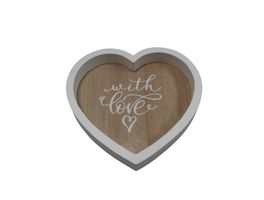 Tablett aus Holz Herzförmig 18 cm / Deko