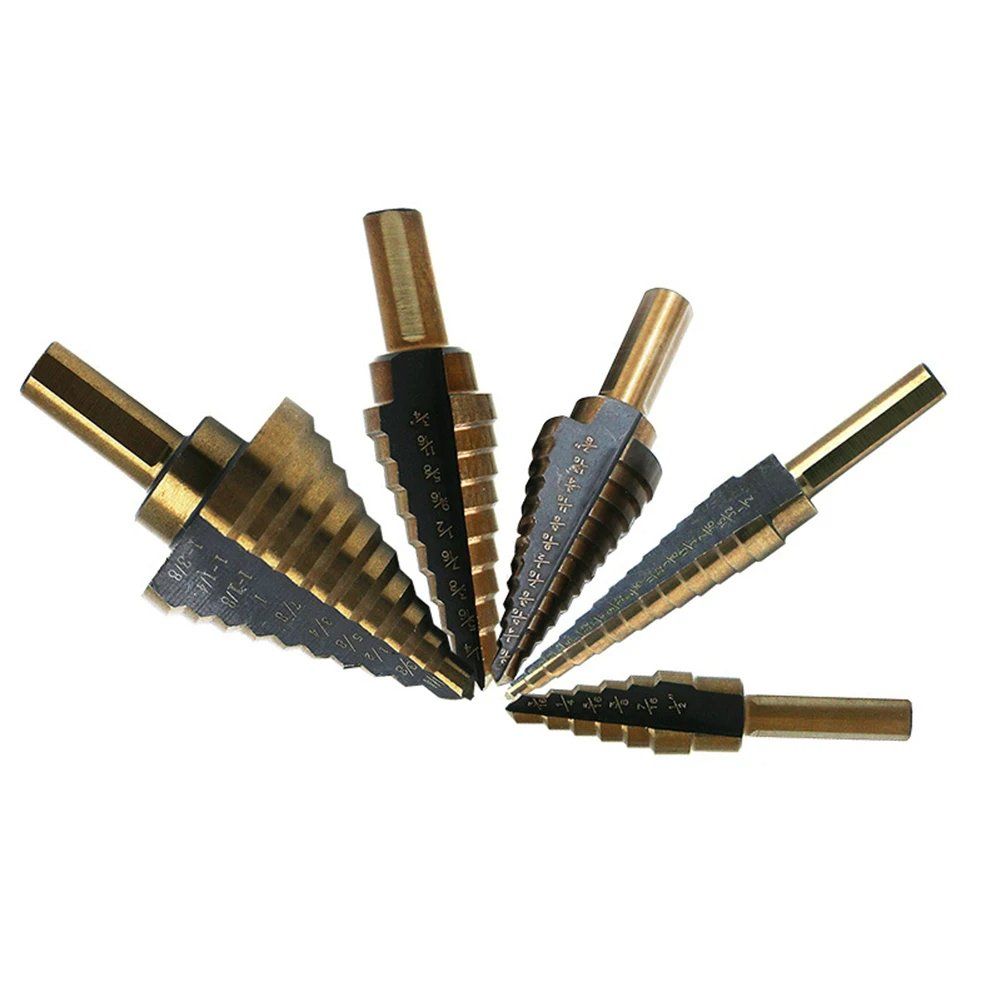 Tutti gli attrezzi: ✅ NEU 5tlg Stufenbohrer Set HSS Kegelbohrer – Nuovo e nell'imballaggio originale da Wittenbach venduto da ChinaSeidenstrasse 7