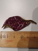 Brosche Blatt, handmade, Vintage