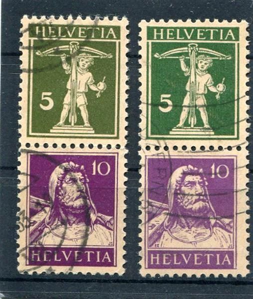 Alle Briefmarken: Z 17y und 17z  gestempelt – Gebraucht aus Winterthur von Kyoung