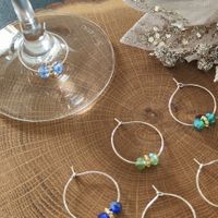 Wein Glasmarkierer Set (Glasperlen), handmade with love 💕