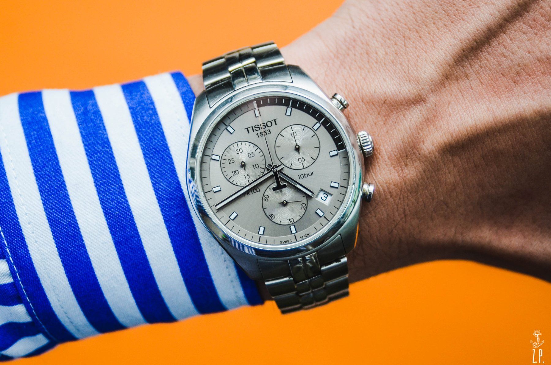 Tissot Uhren: Tissot PR100 Chronograph Silver Dial Herren Uhr – Gebraucht aus Boswil von ZPwatches 1
