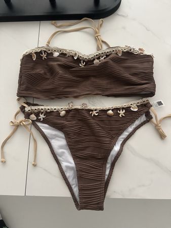 Bikini braun Grösse  L Muscheln Meeresleben neu