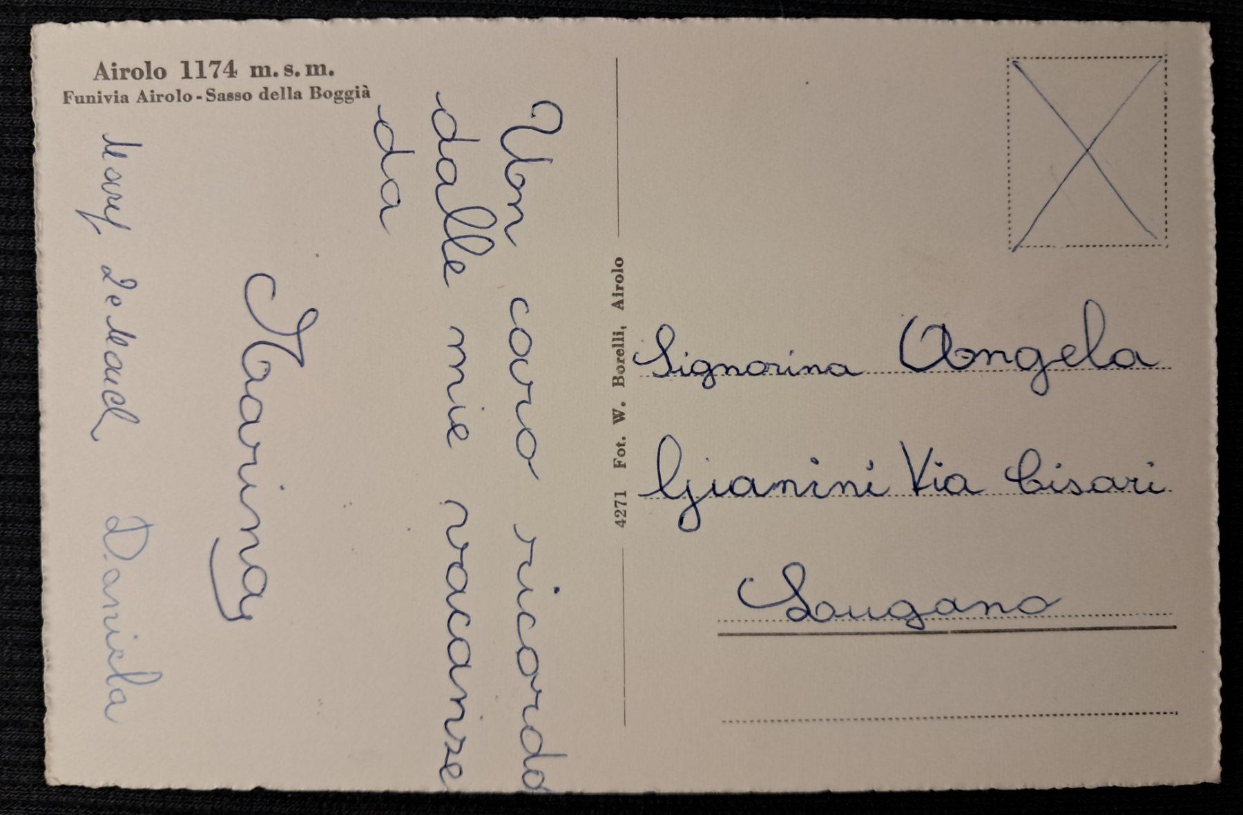 Cartoline postali: AIROLO - FUNIVIA SASSO DELLA BOGGIA – Usato da Ponto Valentino venduto da giorgia06 1