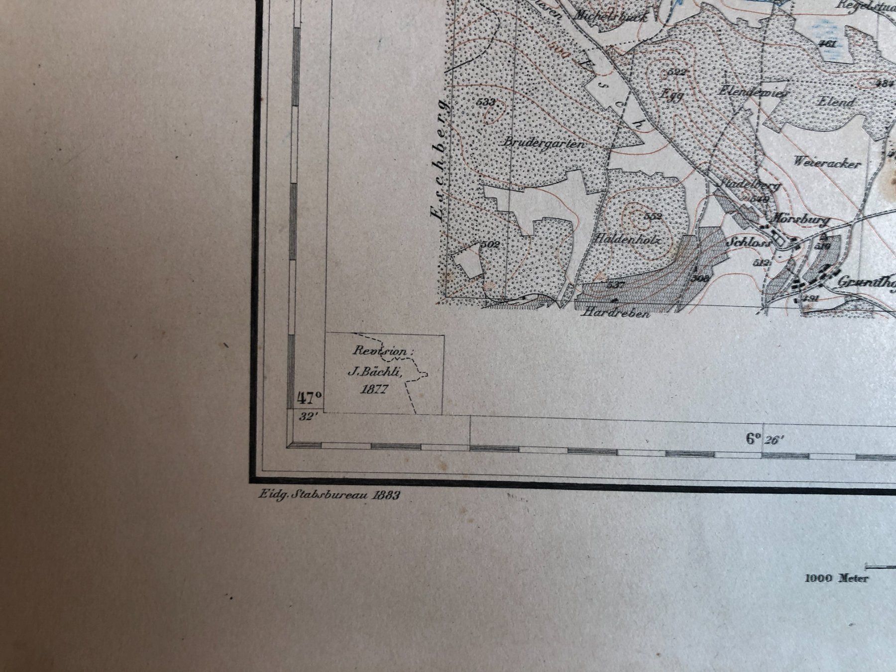 Cartine & Atlanti: Siegfriedatlas Bl. 55: Ellikon 1883 – Usato da Zürich venduto da allp 7