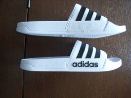 ADIDAS Adilette weiss-schwarz Gr. 44 – Unisex