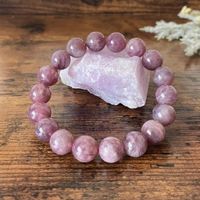✲ Lila Rosenquarz Armband ✲ Ø 11,5mm / 39g Kugel Bracelet