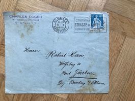1922, interessantes Couvert nach Gärten, Bezirk Rumburg CZ