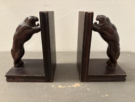 Art Deco Buchstützen aus Holz