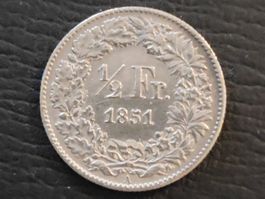 50 Rappen 1851 - Schönes Stück! Selten!