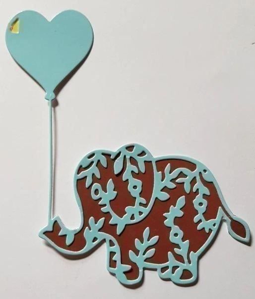 Sciablone: ELEFANT MIT HERZBALLON STANZSCHABLONE – Nuovo e nell'imballaggio originale da Affoltern am Albis venduto da scrapbooking 1