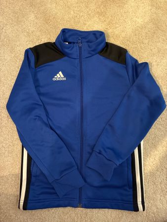 Giacca sportiva Adidas blu nero taglia 140 cm buono