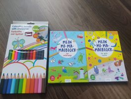 Malbücher und Farbstifte NEU