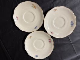 3 Porzellan Unterteller 1967, 12 cm