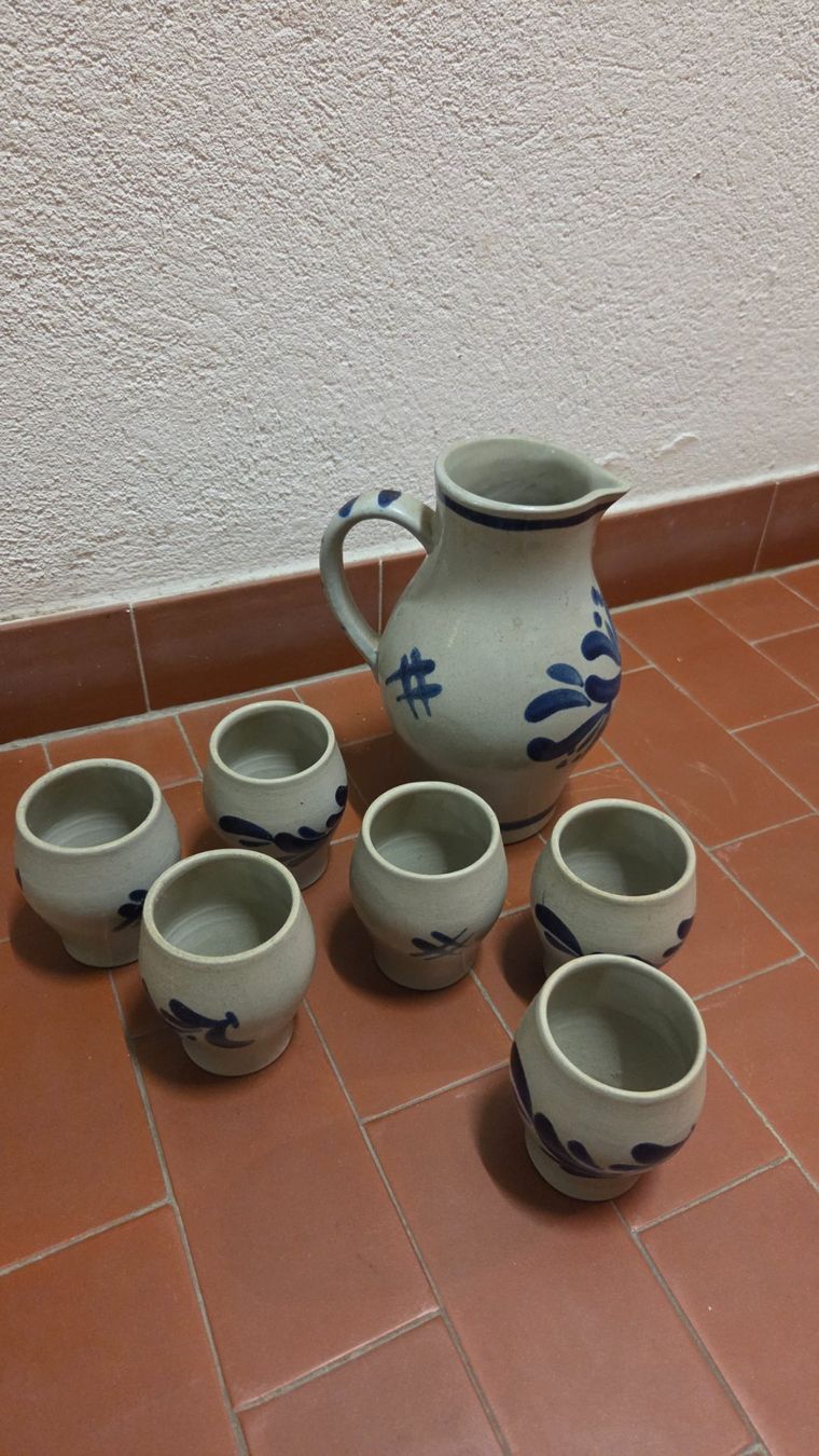 Set di piatti: Service en grès artisanal signé - 7 pièces – Usato da Corseaux venduto da 4CAHUETE 3