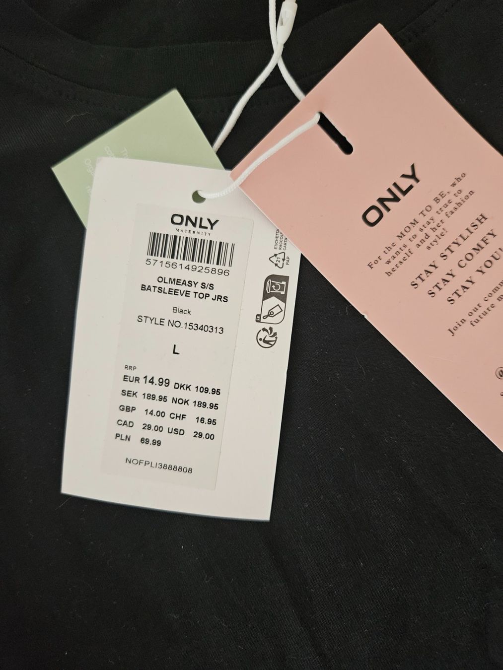 Only T-shirt: NEW Only maternity black t-shirt – Nuovo e nell'imballaggio originale da Affoltern am Albis venduto da Katarinushka 1