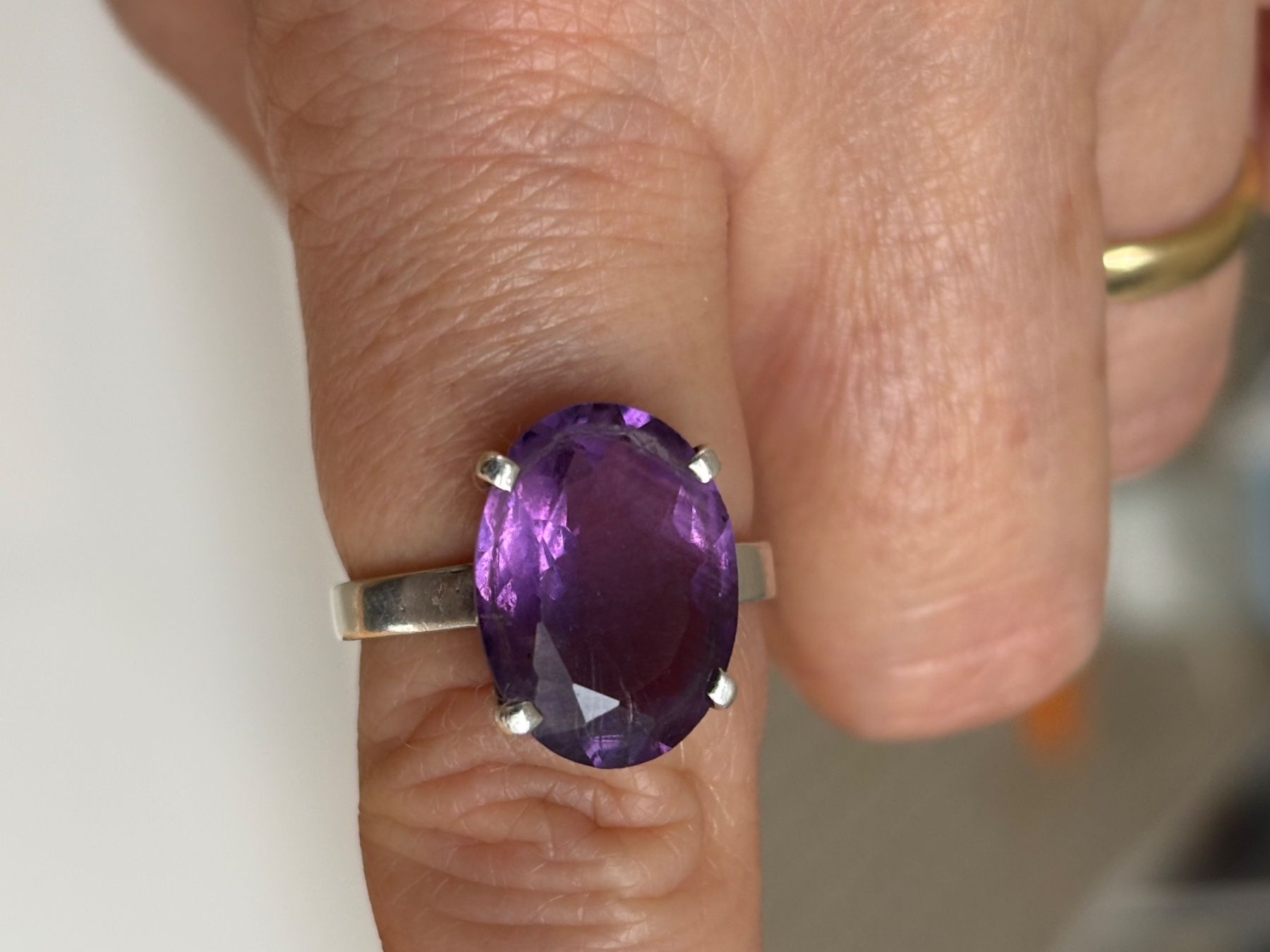 Ringe: Ring Silber 925 mit natürlichen Amethyst – Gebraucht aus Stein AR von EvaL056 1