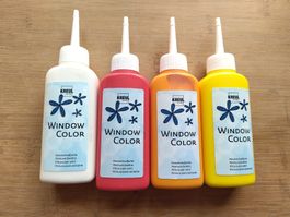 4 Fensterfarben Kreul Window Color Weiss gelb rot orange