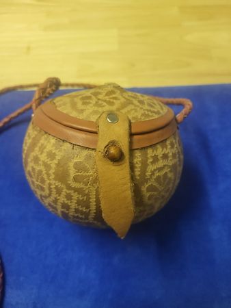 2 Calabash Arts Handtaschen, Lederdetails, Tobago, Vintage