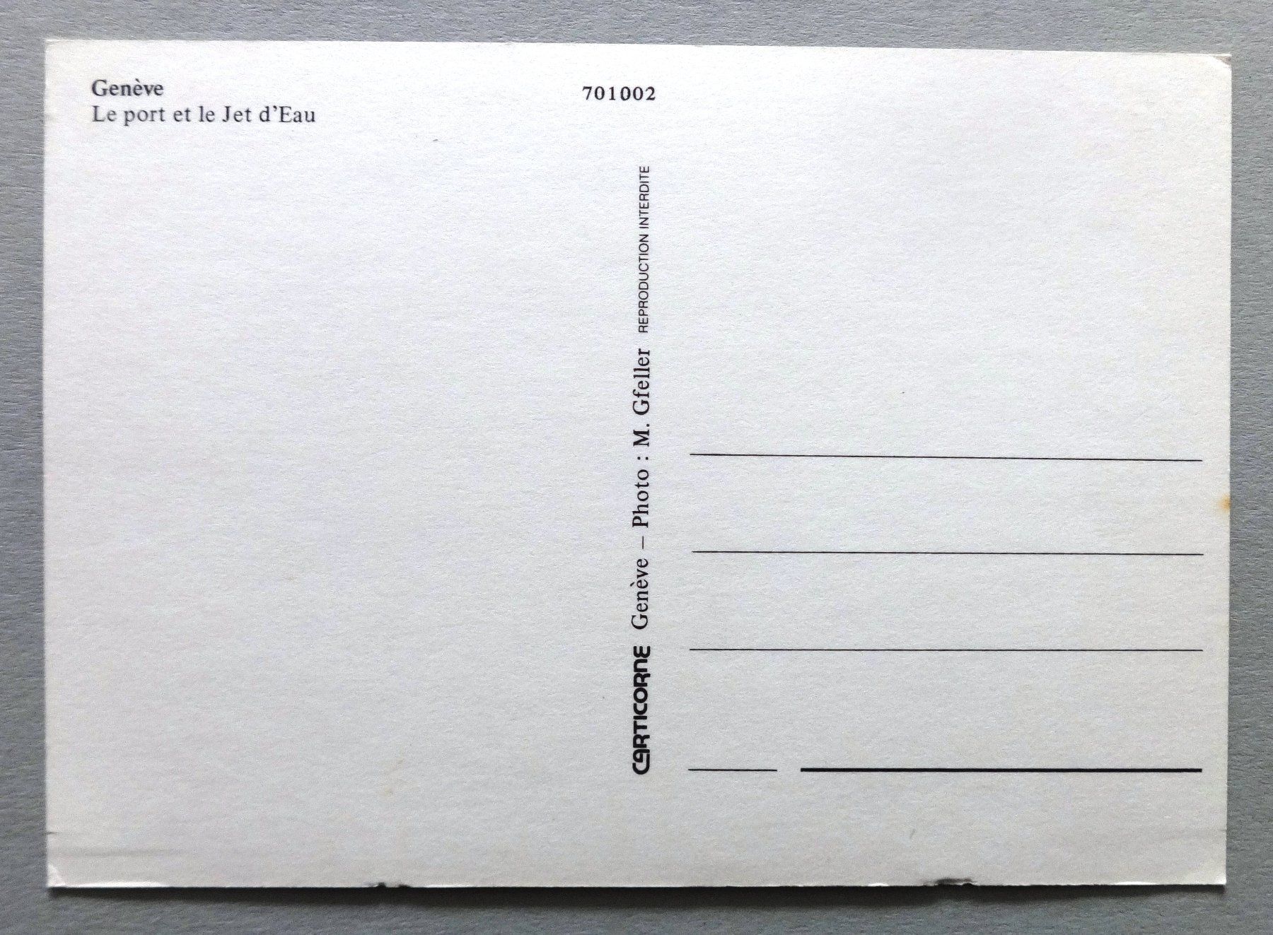 Cartoline postali: Genève - Le port et le Jet d' Eau – Usato da Fétigny venduto da Billy2miny 1