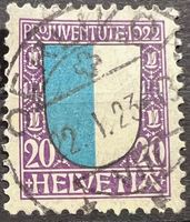 1922 Pro Juventute J23 schöner Voll-⦿ Oerlikon ZH
