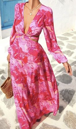 Wunderschönes Kleid pink Blumen m