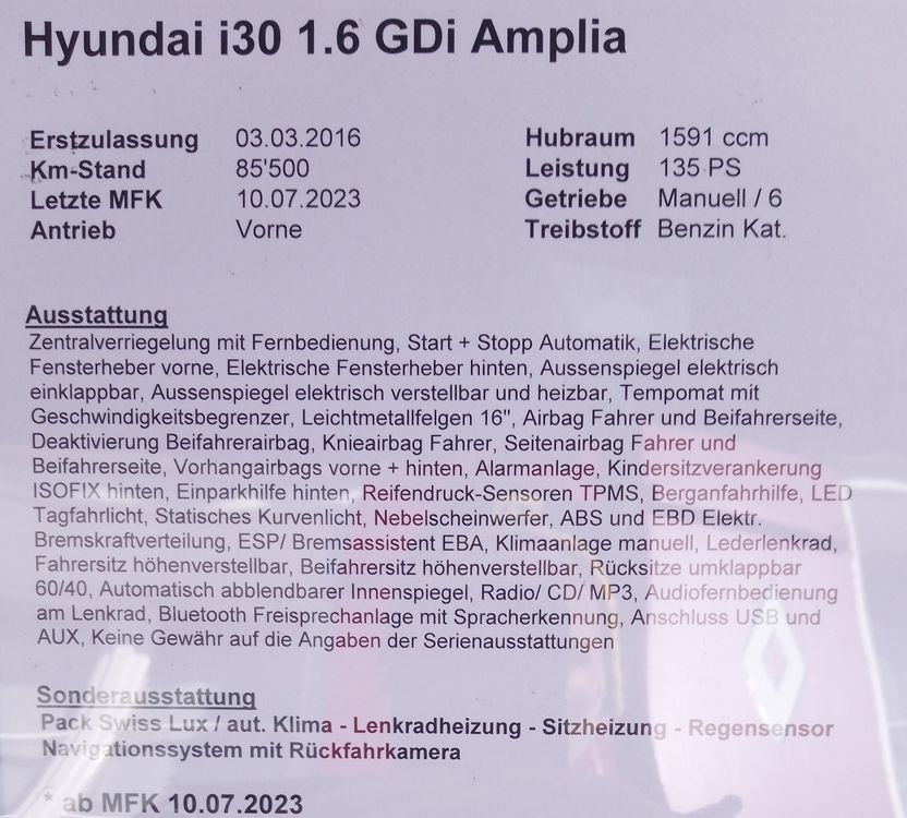 Hyundai i 30 1.6 GDi