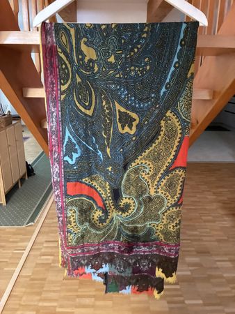 Etro Paisley Wool Multicolor Shawl Schal Scarf