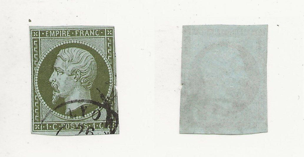 Tutti i francobolli: Napoléon III EMPIRE FRANC olive 1860 – Usato da Sion venduto da PierreP01