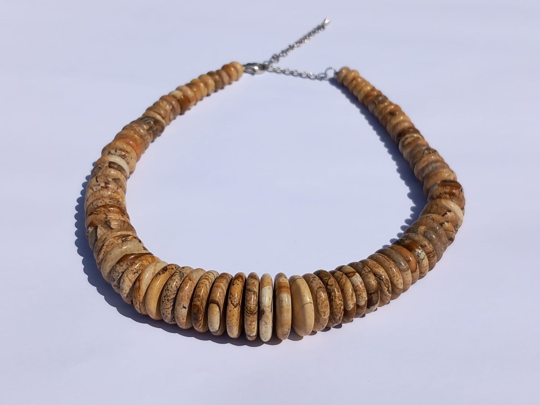 Catenine: Echte Vintage Landschaftsjaspis Kette – Usato da Winterthur venduto da Jopf1 1