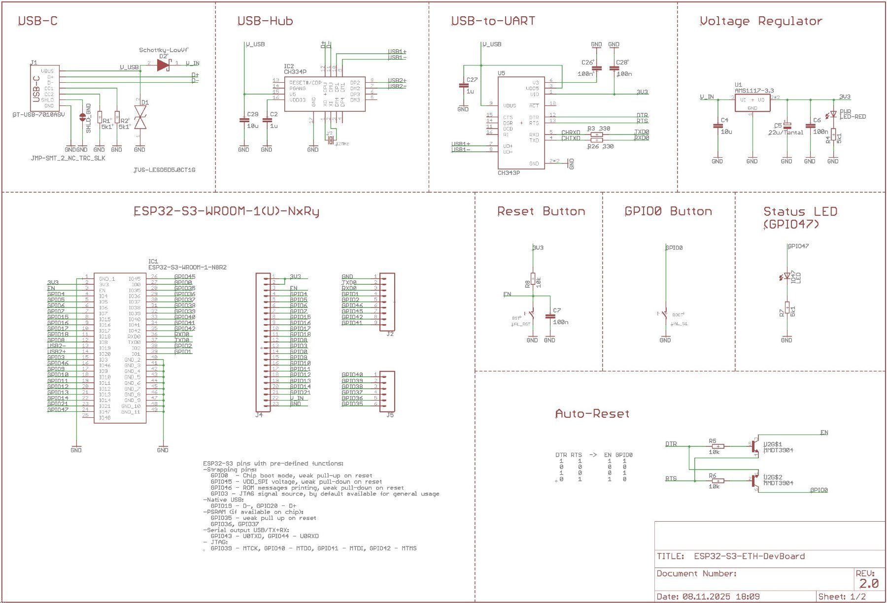 Componenti elettronici: YB-ESP32-S3-ETH Arduino DevBoard: Ethernet+WiFi,USB-C,PSRAM – Nuovo e nell'imballaggio originale da Sursee venduto da allduino 7