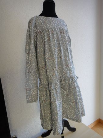 Neue Kleid "Bonnet à Pompon" mit Vögel Muster, Gr.12 Jahre