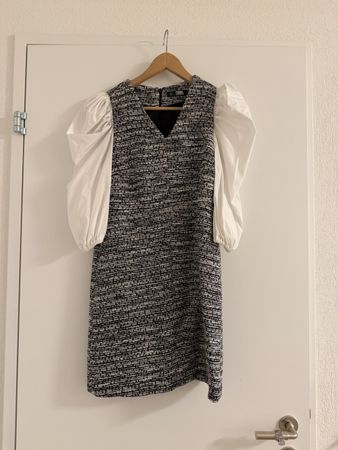 Karl Lagerfeld Kleid Tweed Look weiss schwarz neuwertig