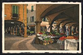 AK Lugano, Portici di Via Pessina, 1942