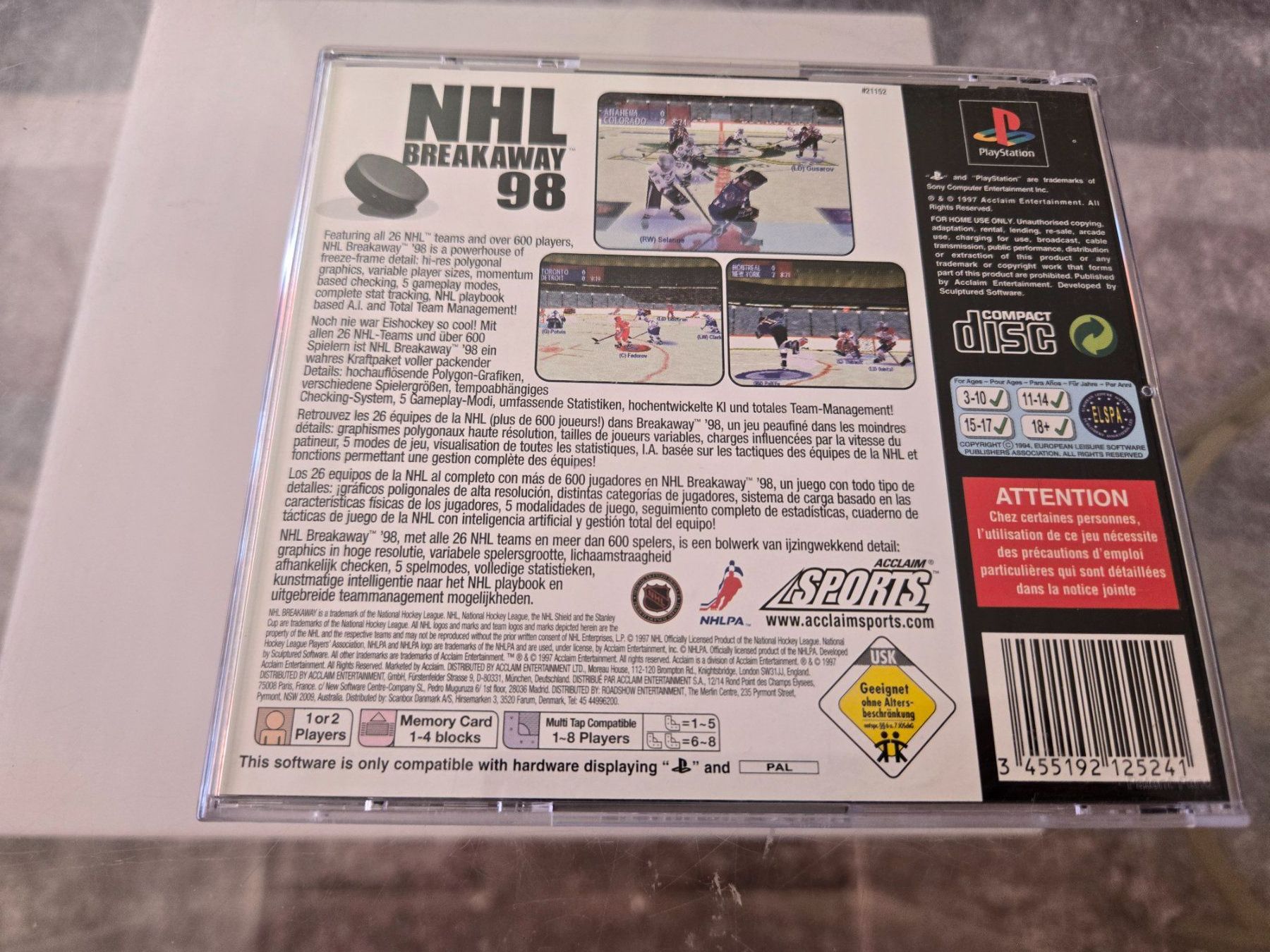 Giochi: NHL Breakaway 98 PS1 – Usato da Bussigny venduto da Kfdlt 1