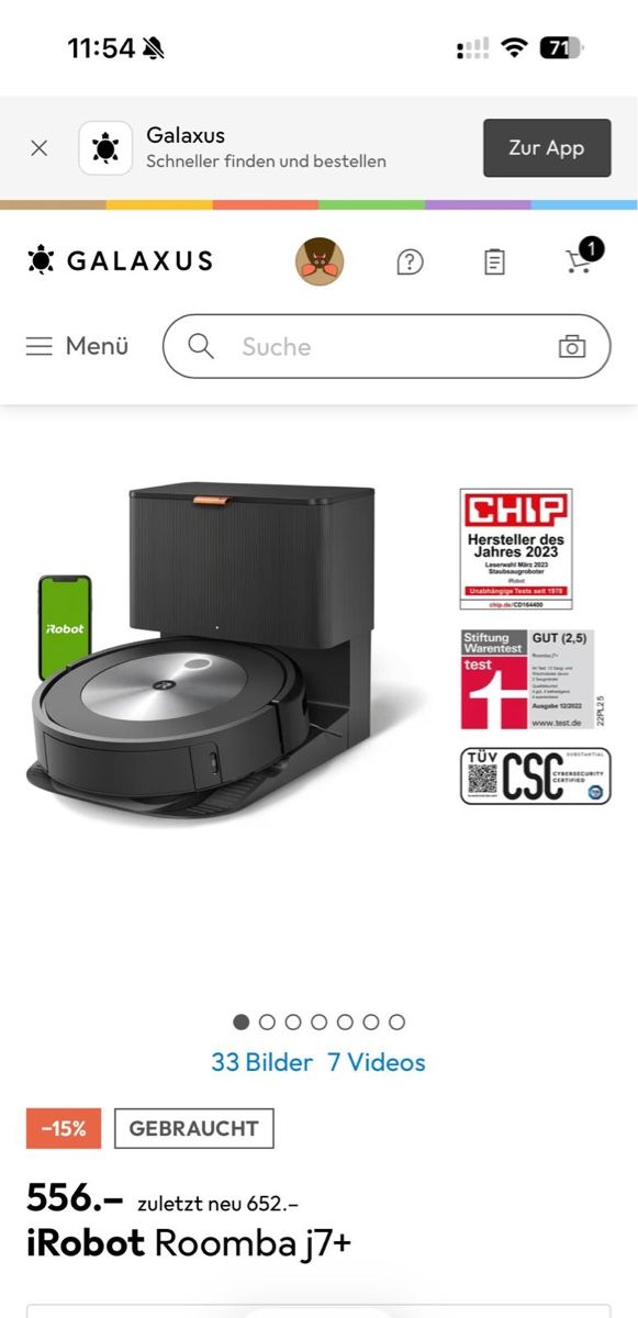Irobot Aspirapolveri & Accessori: Saugroboter iRobot Roomba j7+ gebraucht – Usato da Chur venduto da mal_svd2 1