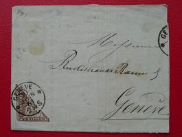 STRUBEL-HALBIERUNG 22G von GENF auf BRIEF +Attest, 2'000.-
