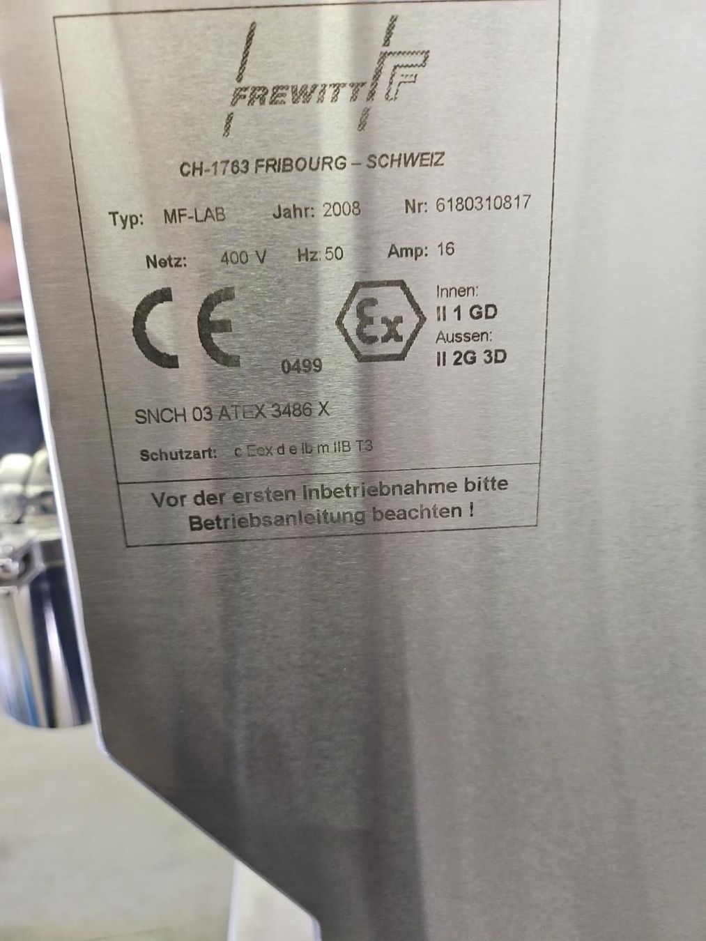 Tutte le macchine: FREWITT MF-LAB LABORMÜHLE / GRANULATOR – ATEX – 13 SIEBE – Usato da Breitenbach venduto da Cycron_GmbH 6
