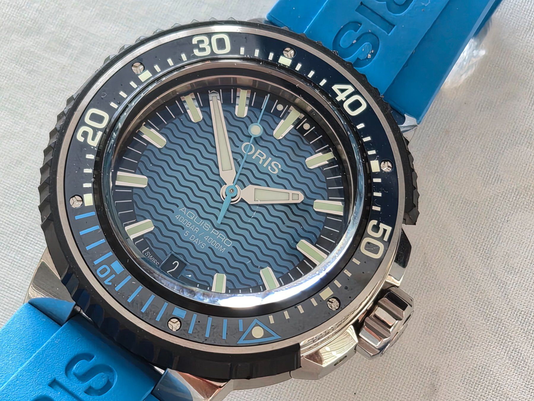 Oris Orologi: Oris AquisPro 4000m Taucheruhr – Usato da Chabrey venduto da Horology 1