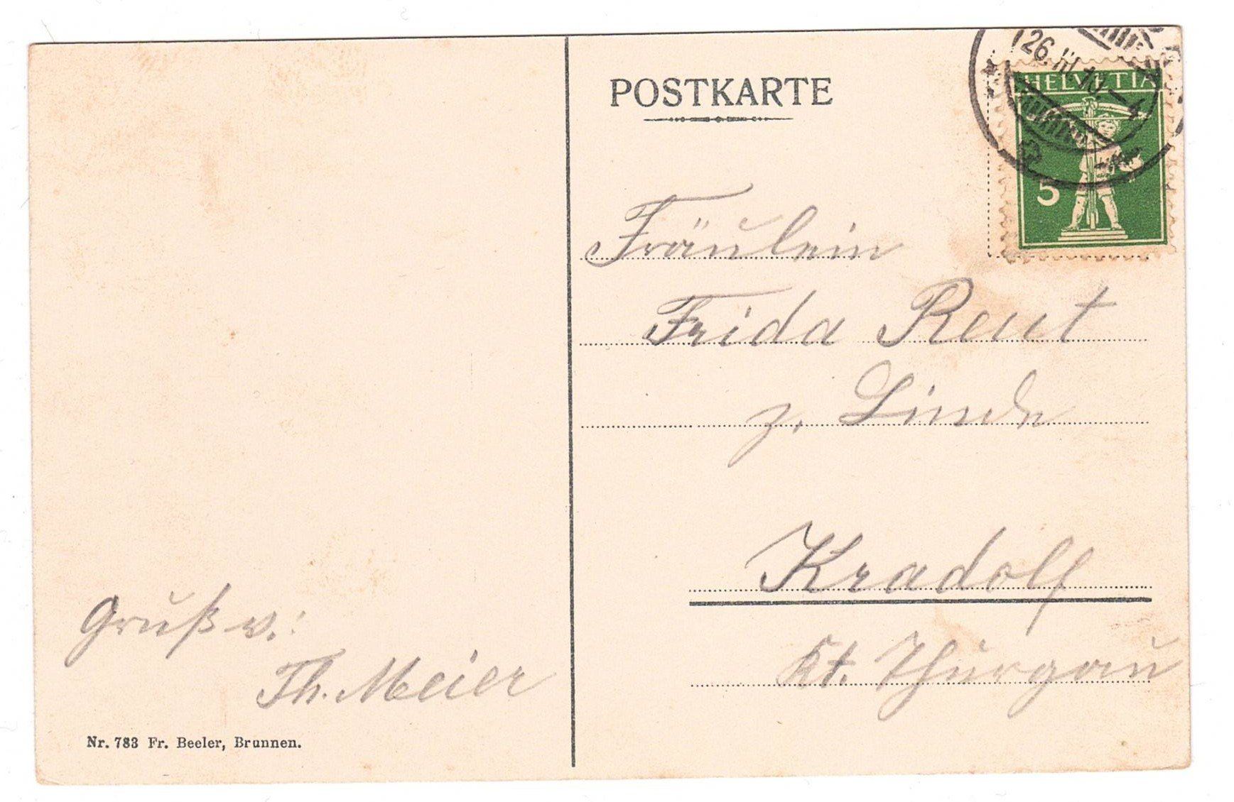 Ansichtskarten: 1910 Altdorf mit Telldenkmal – Gebraucht aus Kreuzlingen von Koi4 1