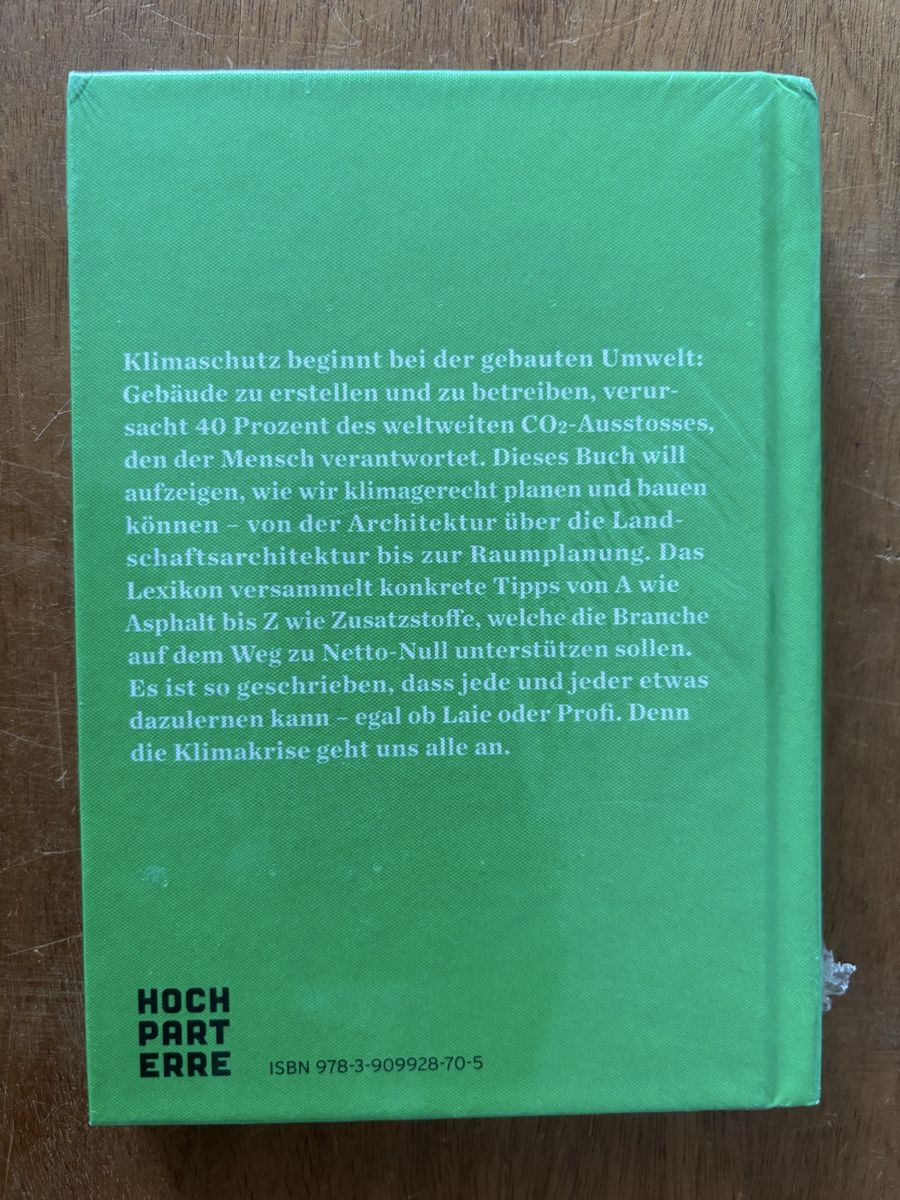 Libri: Klima bauen - Architektur. Hochparterre – Nuovo e nell'imballaggio originale da Zürich venduto da WWehrle 1
