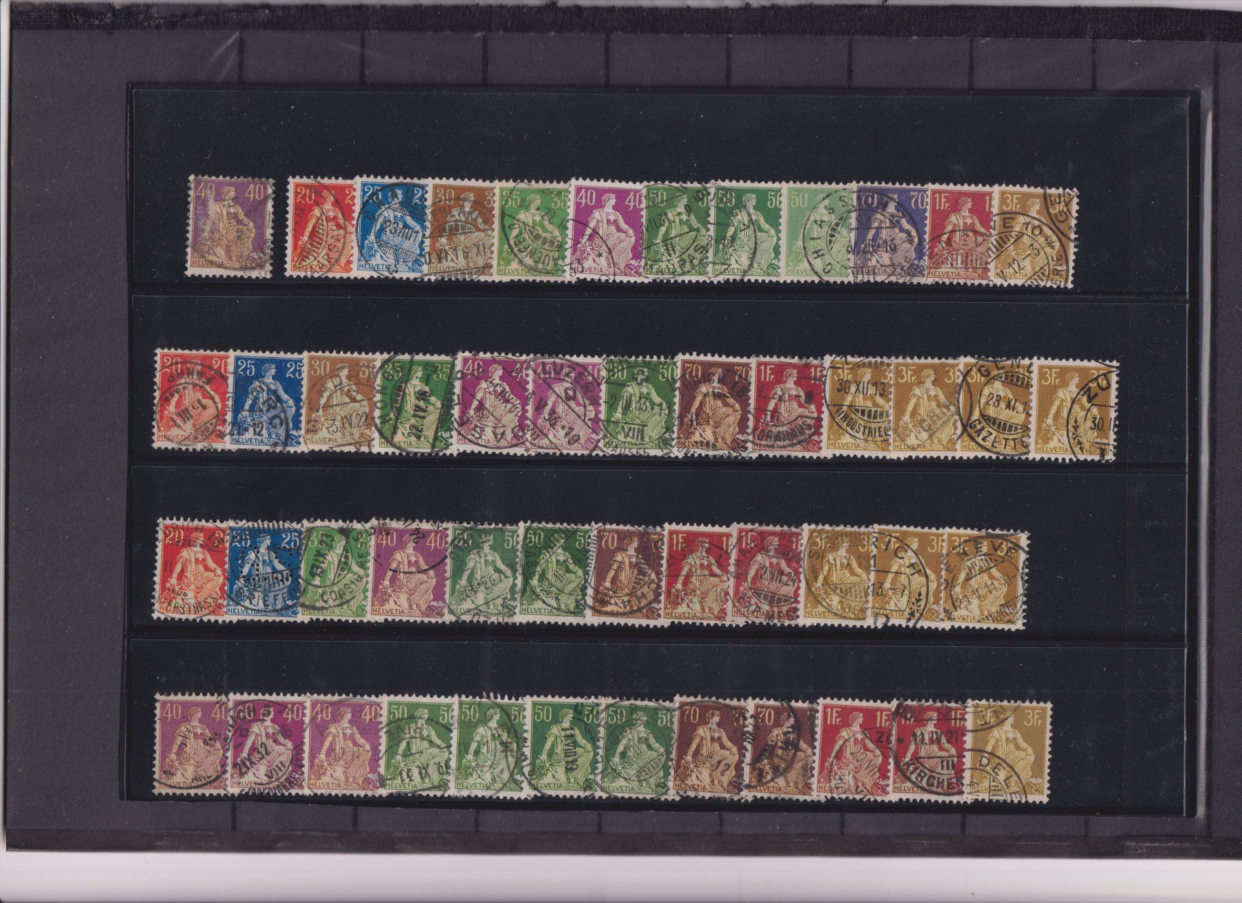 Alle Briefmarken: 4 Scans Umfangreiches Lot ab Sitzende !! – Gebraucht aus Bibern SH von Heinibuehrer 1