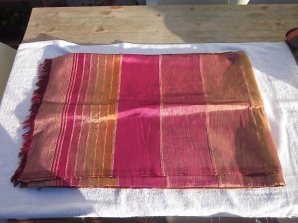 Decken: Grand-Foulard cotone-seta grezza dal Marocco – Neu (gemäss Beschreibung) aus Lugano von Ant