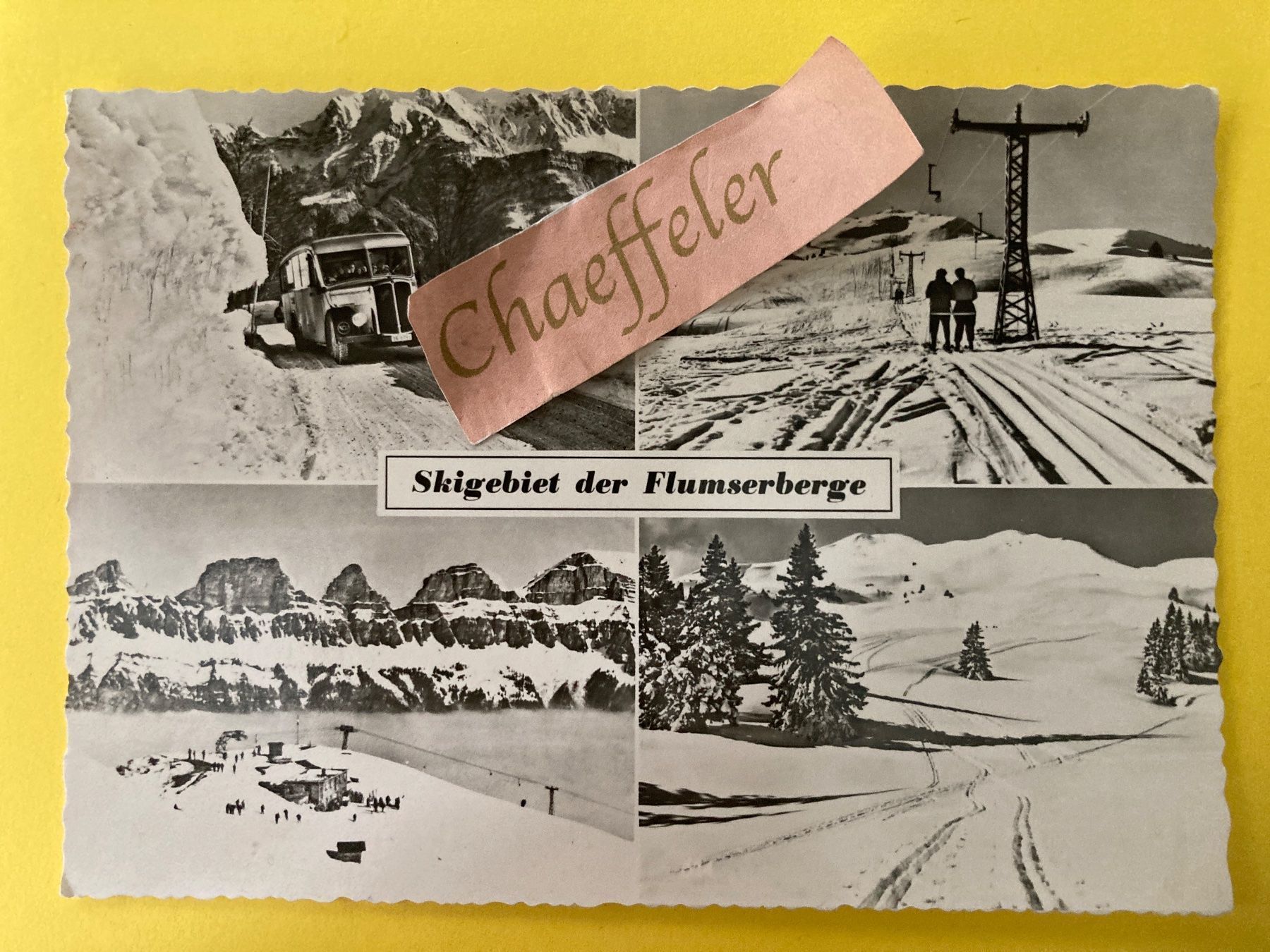 Cartoline postali: Skigebiet der Flumserberge – Usato da Zürich venduto da Chaeffeler